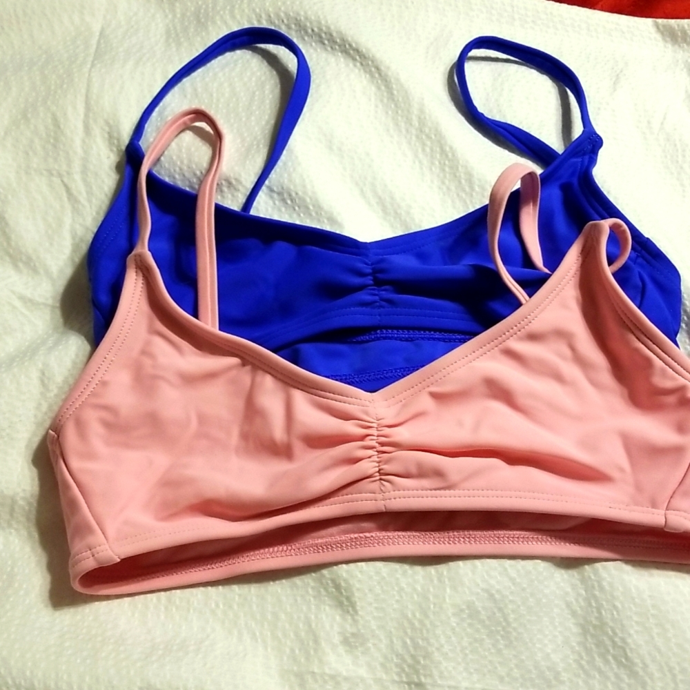 NWT EXTRA SMALL LOT OF 2 BRA TOP SWIM VOLLEYBALL GYMNASTICS DANCE WORK O…